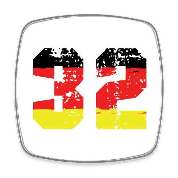 32 Numéro Allemagne Jersey - Magnet carré - blanc - Devant