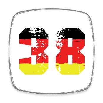 38 Number Germany Jersey - Square fridge magnet - white - Front