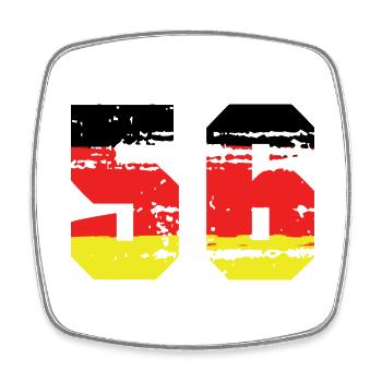 56 Numéro Allemagne Jersey - Magnet carré - blanc - Devant