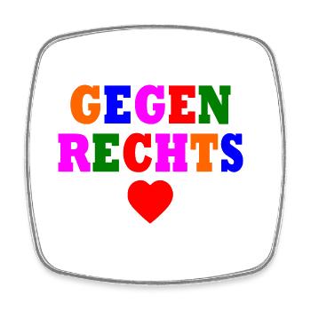Gegen rechts - Viereckiger Kühlschrankmagnet - Weiß - Vorne