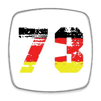 73 Numéro Allemagne Jersey - Magnet carré - blanc - Devant