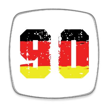 90 Number Germany Jersey - Square fridge magnet - white - Front