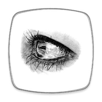 Beautiful woman eye in full mascara - Square fridge magnet - white - Front