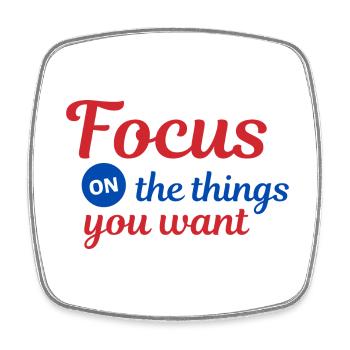 Focus on the things you want - Square fridge magnet - white - Front