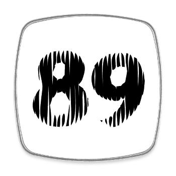 89 number jersey - Square fridge magnet - white - Front