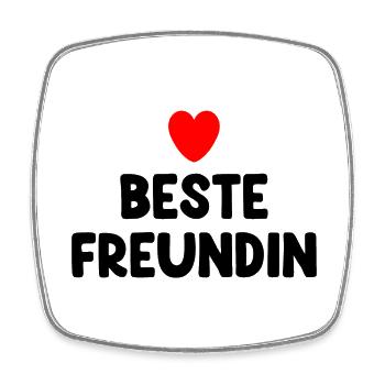 Beste Freundin Herz - Viereckiger Kühlschrankmagnet - Weiß - Vorne