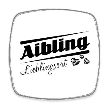 Aibling - Lieblingsort mit Stadtnamen - Viereckiger Kühlschrankmagnet - Weiß - Vorne
