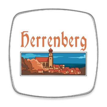 Herrenberg Stadt Altstadt Deutschland - Viereckiger Kühlschrankmagnet - Weiß - Vorne