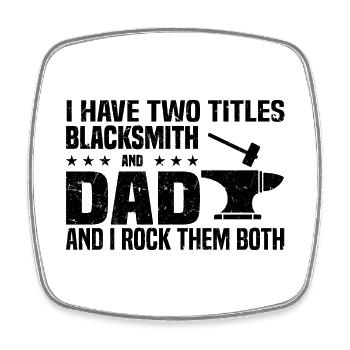 Blacksmith Gifts | Forge Father's Day Papa Anvil - Square fridge magnet - white - Front
