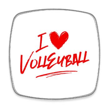 I love volleyball - Square fridge magnet - white - Front
