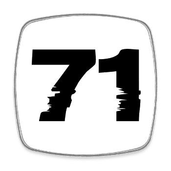 71 Zahl - Viereckiger Kühlschrankmagnet - Weiß - Vorne