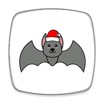 Fledermaus Comic Weihnachten Xmas - Viereckiger Kühlschrankmagnet - Weiß - Vorne