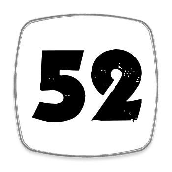 52 Zahl - Viereckiger Kühlschrankmagnet - Weiß - Vorne