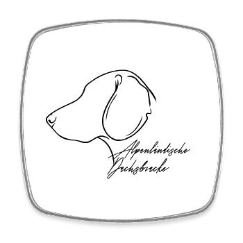 Alpine Dachsbracke Profile Dogs Dog - Square fridge magnet - white - Front