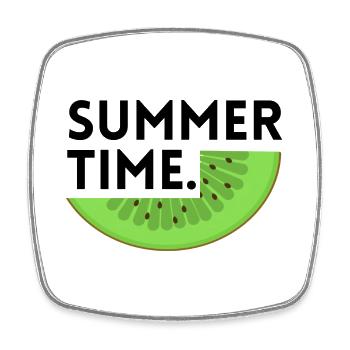 Sommerzeit - Kiwi - Viereckiger Kühlschrankmagnet - Weiß - Vorne