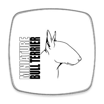 Miniature Bull Terrier Profile Dog Dogs Wilsigns - Square fridge magnet - white - Front
