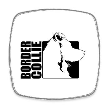 Border Collie Profile Dogs Dog Wilsigns - Square fridge magnet - white - Front