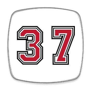 37 symboles numériques - Magnet carré - blanc - Devant