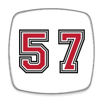 57 Symbole numérique - Magnet carré - blanc - Devant