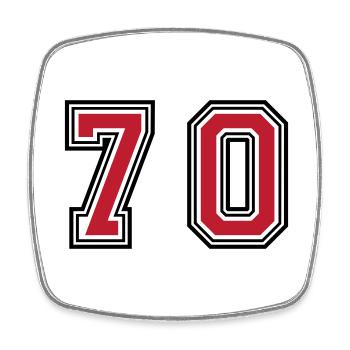 70 Symbole numérique - Magnet carré - blanc - Devant