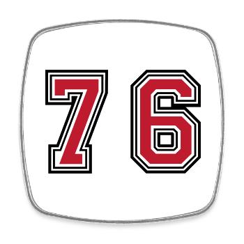 76 Number Symbol - Square fridge magnet - white - Front