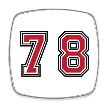 78 Symbole numérique - Magnet carré - blanc - Devant