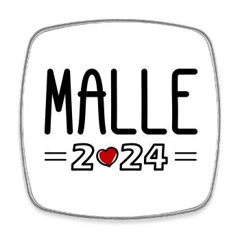 Malle 2024 Herz - Viereckiger Kühlschrankmagnet - Weiß - Vorne