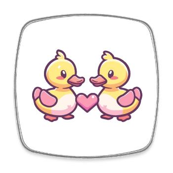 Duck Couple In Love Animal Valentine's Day - Square fridge magnet - white - Front