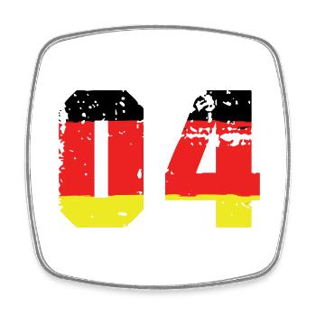 Maillot Allemagne numéro 4 - Magnet carré - blanc - Devant