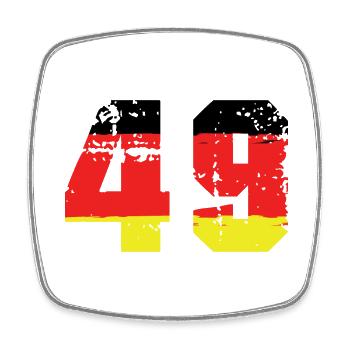 49 Number Germany Jersey - Square fridge magnet - white - Front