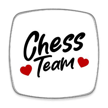 Chess Team - Viereckiger Kühlschrankmagnet - Weiß - Vorne