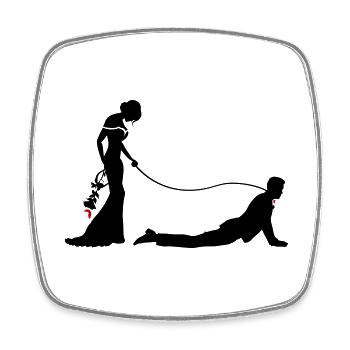 Hochzeit Brautpaar Leine - Viereckiger Kühlschrankmagnet - Weiß - Vorne