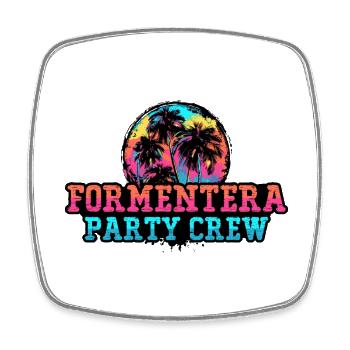 Formentera Party Crew - Viereckiger Kühlschrankmagnet - Weiß - Vorne