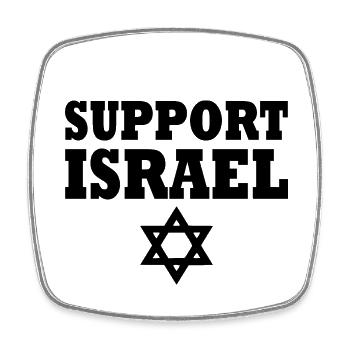 Support israel - Viereckiger Kühlschrankmagnet - Weiß - Vorne