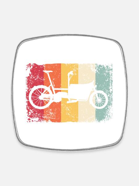 Lastenfahrrad Lastenrad Cargo Bike Cargobike - Viereckiger Kühlschrankmagnet - Weiß