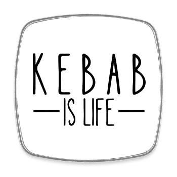 Kebab is life - Square fridge magnet - white - Front