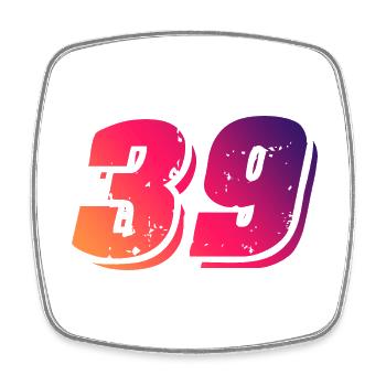 39 Number Symbol - Square fridge magnet - white - Front