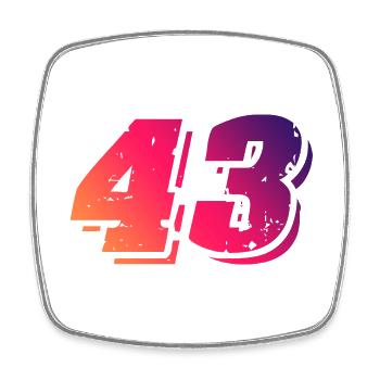 43 Symbole numérique - Magnet carré - blanc - Devant