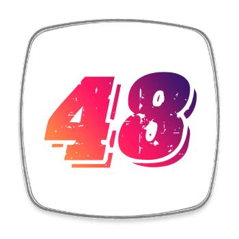 Symbole numérique 48 - Magnet carré - blanc - Devant