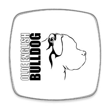 OLDE ENGLISH BULLDOG Profil Chiens Wilsigns - Magnet carré - blanc - Devant