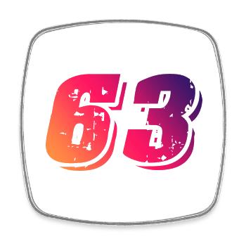 63 Number Symbol - Square fridge magnet - white - Front