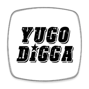 yugo digga - united style of Balkan - Viereckiger Kühlschrankmagnet - Weiß - Vorne