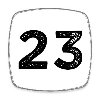 23 number jersey - Square fridge magnet - white - Front