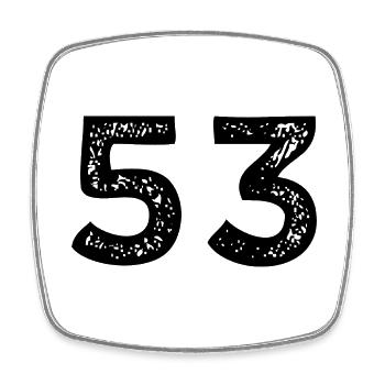 Maillot à 53 numéros - Magnet carré - blanc - Devant