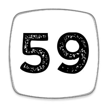 59 Number Leotard - Square fridge magnet - white - Front