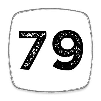 79 Zahl Trikot - Viereckiger Kühlschrankmagnet - Weiß - Vorne