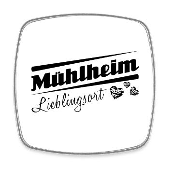 Mühlheim - Lieblingsort mit Stadtnamen - Viereckiger Kühlschrankmagnet - Weiß - Vorne