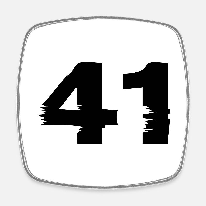 41 Number - Square fridge magnet - white