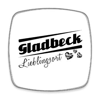 Gladbeck - Lieblingsort mit Stadtnamen - Viereckiger Kühlschrankmagnet - Weiß - Vorne