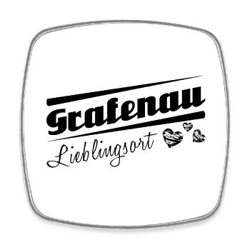 Grafenau - Lieblingsort mit Stadtnamen - Viereckiger Kühlschrankmagnet - Weiß - Vorne